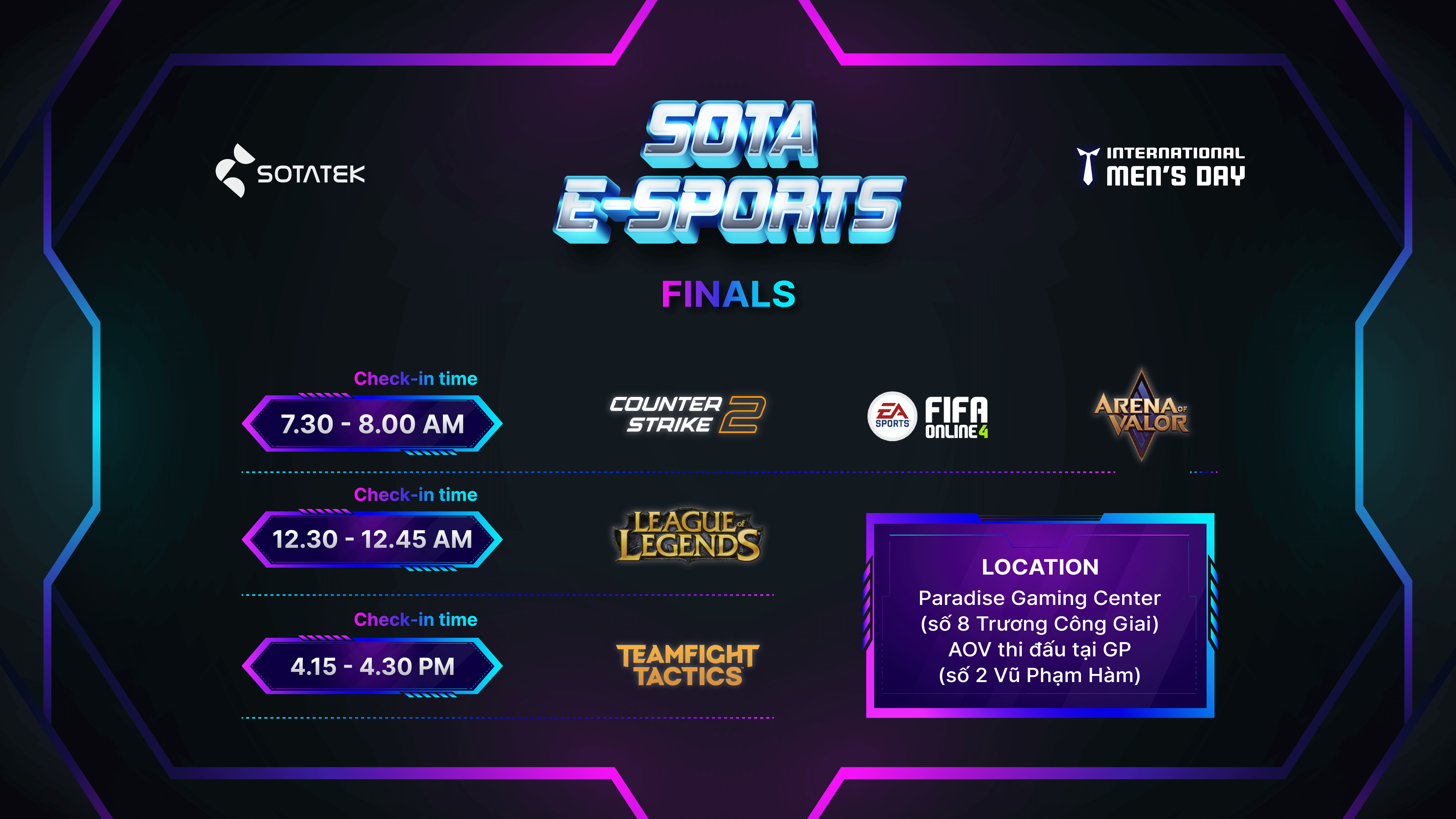 Sota Esport Championship 2023 Agenda