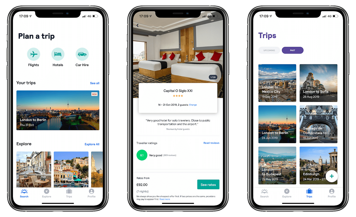Skyscanner app interface