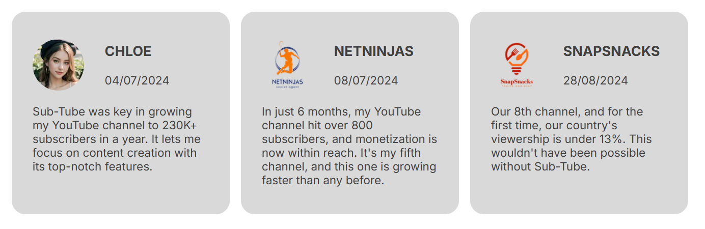 Sub-Tube 사용자들의 긍정적인 피드백